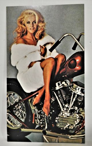 Ann - Margret On Chopper Postcard & Program From Hilton Hotel/casino Las Vegas 73