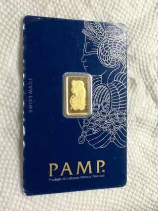 Pamp Gold Swiss Horn Of Plenty 2.  5 Grams.  9999 Fine Bar In Assay Card