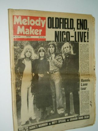 Melody Maker Pop Paper.  18th May 1974.  David Bowie. ,  The Who,