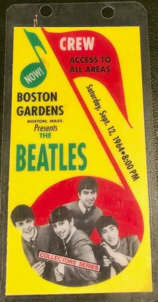 1964 Beatles Boston Gardens Crew All Access Backstage Pass