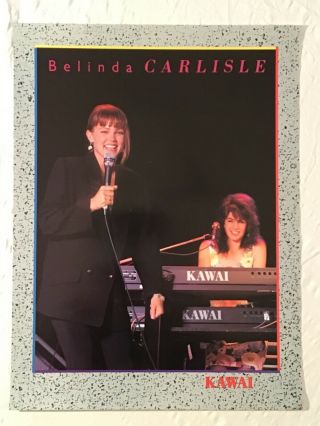 Belinda Carlisle 1990 Promo Poster Kawai Keyboards Go - Go’s
