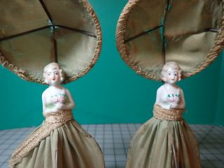 Vintage Porcelain Half Doll Art Deco Boudoir Lamps 2