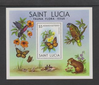 St Lucia - 1981,  Wildlife,  Butterfly Sheet - Mnh - Sg Ms575