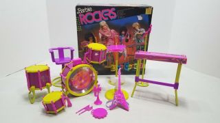 Vintage 1986 Barbie And The Rockers Live Concert Instruments By Mattel