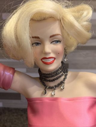 Franklin Marilyn Monroe Porcelain Doll Gentlemen Prefer Blondes W/coa