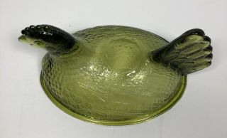 Vintage Indiana Glass Avocado / Olive Green Chicken On Nest Replacement Top