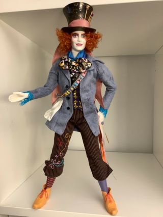 2009 Disney Barbie Collector Mad Hatter Alice In Wonderland Johnny Depp - No Box