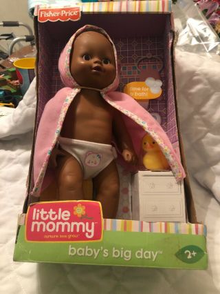 Fisher Price Little Mommy (baby’s Big Day) Doll 12.  5 In African American Doll