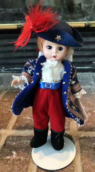 Madame Alexander Doll Yankee Doodle 35945 Hat Hand Tag Box Stand