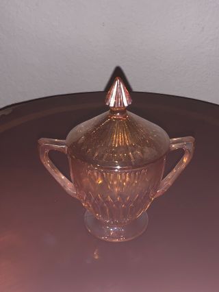 Vintage Marigold Carnival Glass Sugar Bowl With Lid