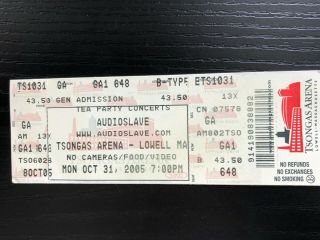 Audioslave Ticket Stub " Out Of Exile " Tour 2005