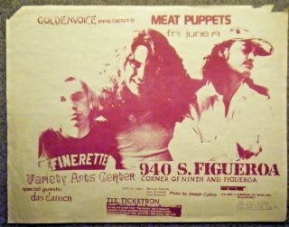 Meat Puppets Concert Flyer 6/ 19/ 1987 Variety Arts Center. ,  L.  A.  Punk