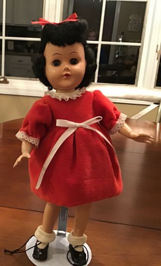 Vintage 1950s Hard Plastic 15” Doll - Face Looks Like “little Lulu”
