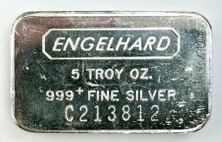 Engelhard 5 Troy Oz.  999 Fine Silver Bar C Series