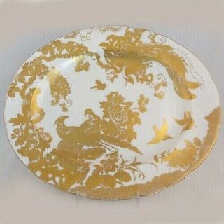 Gold Aves Royal Crown Derby Platter 13 " Long Made In England