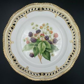Royal Copenhagen Flora Danica Pierced Luncheon Plate 9 " 429/3554 Made In Denmark