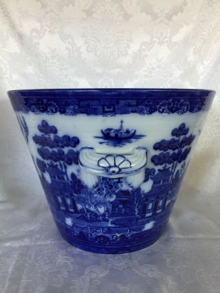 Gorgeous English Flow Blue Willow Advertising Pure Milk By Doulton 2