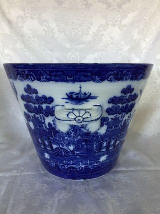 Gorgeous English Flow Blue Willow Advertising Pure Milk By Doulton 4