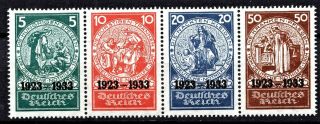 Germany - 1924 Welfare Fund Opted In 1933 - Full Set From Sheet - Mnh Scan,  Pic