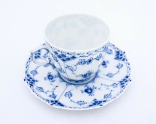 12 Cups & Saucers 1035 - Blue Fluted Royal Copenhagen Full Lace - 2nd Quality 4