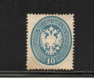 1863 Italy Lombardy - Venetia Sa 39 10 Soldi Blue $34000.  00