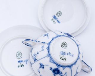 6 Bouillon cups 2199 - Blue Fluted - Royal Copenhagen - Plain Lace 5