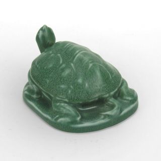 Rookwood Pottery production 1923 turtle paperweight arts & crafts matte blue 3