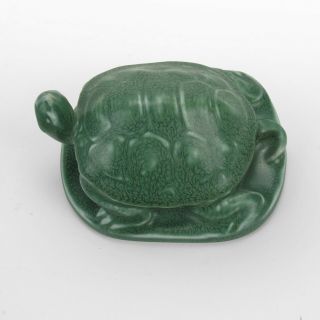 Rookwood Pottery production 1923 turtle paperweight arts & crafts matte blue 4