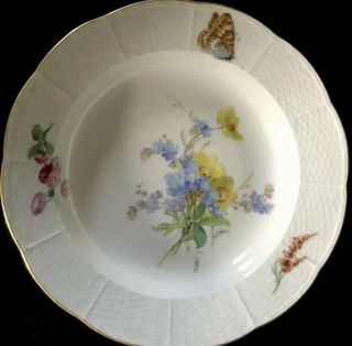 8 Antiques meissen porcelain Soups Plates Art Nouveau Naturalistisch 3