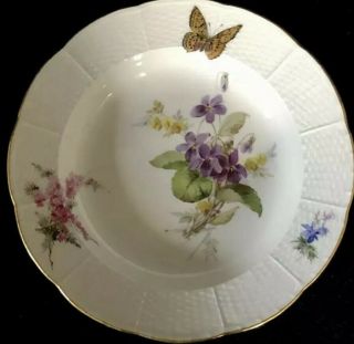 8 Antiques meissen porcelain Soups Plates Art Nouveau Naturalistisch 6