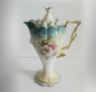 R S Germany Vintage Chocolate Pot With Floral And Roses Design