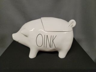 Rae Dunn Oink Pig Cookie Jar/canister