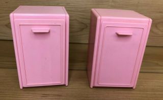 Vintage Mattel Barbie 2 Side Pink Tables Furniture 1987 Made In Mexico
