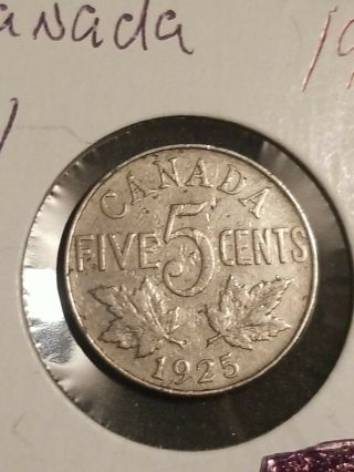 1925 Canada 5 Cents Coin Key Date
