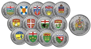 Heraldic Emblems Of Canada - 2018 Fine Silver 14 - Coin Set