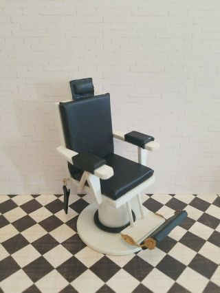 Vtg Miniature Dollhouse Artisan Ooak Victorian Barber Chair 1:12 Signed