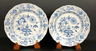 Authentic Vintage Matching Meissen Blue Onion Plates 10” 1st Quality