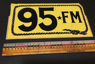 Vintage 95 Fm Country Radio Station Dallas Dfw Window Sticker Decal