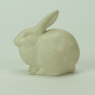 Rookwood Pottery production white rabbit paperweight arts & crafts 1937 2
