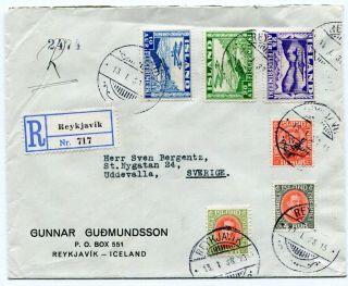 Iceland 13th Of January 1938 Lovely Air Mail Cover Scott Ex C15 - C20,  Others