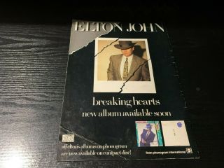 Elton John - Breaking Hearts Tour Programme 1984 - 2