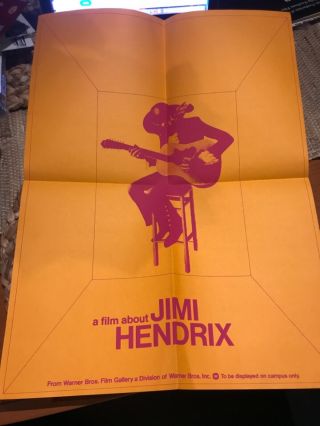 A Film About Jimi Hendrix Poster From Campus 16 Mm Release In Late 70’s