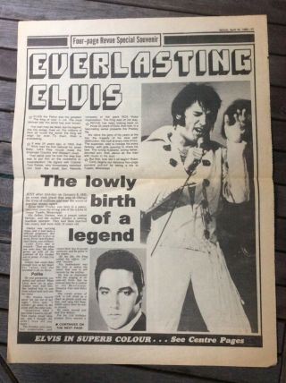 Everlasting Elvis 4 Page Revue Newspaper Special Souvenir April 1980