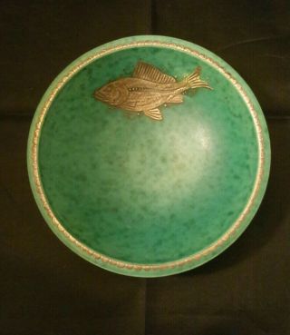 Vintage Wilhelm Kåge/kaage,  Gustavsberg,  Argenta Art Deco Bowl Decorated Fish