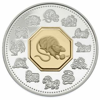 Lunar Series: Rat - 2008 Canada $15 Sterling Silver Coin