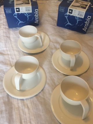 Iittala / Arabia Ego Coffee Cup & Saucer - Set Of Four