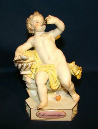 Meissen Te Les Rends Legers Cupid W/ Heart Figurine