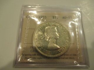 1955 Arnprior Canada About Uncirculated Silver Dollar - Iccs Au55
