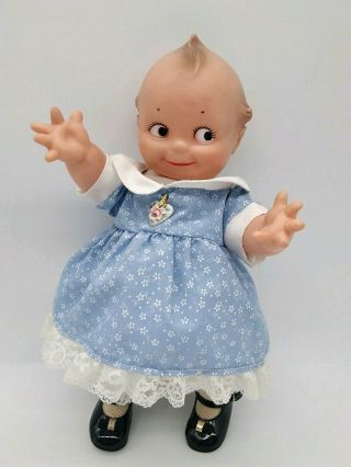 Vintage Kewpie Cameo Doll Jlk 13 Inches With Blue Dress And Shoes