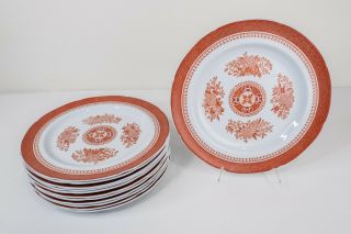 Copeland Spode Fitzhugh Red Dinner Plates Set Of 12 - 10 1/4 " D Usa